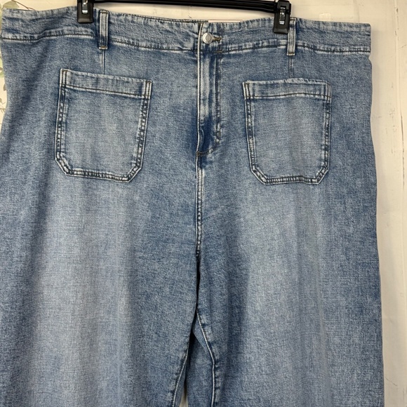LC Lauren Conrad Womens Super High Rise Wide Leg Crop Denim Jeans Plus 26W NEW - Picture 4 of 15